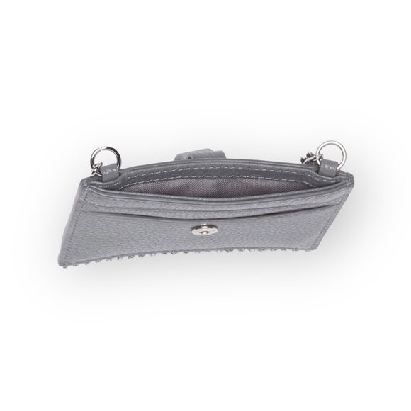 new Rebecca Minkoff ᯾ Leather Crystal Fringe Card Case Chain Handbag ᯾ Steel ᯾ - Picture 4 of 16